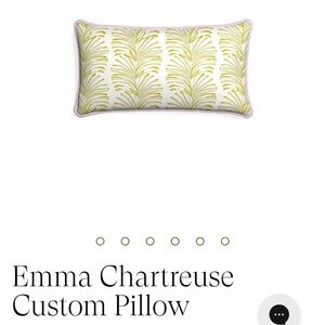 Pepper Home - Emma Chartreuse Custom Lumbar Pillow Cover with Lilac Piping